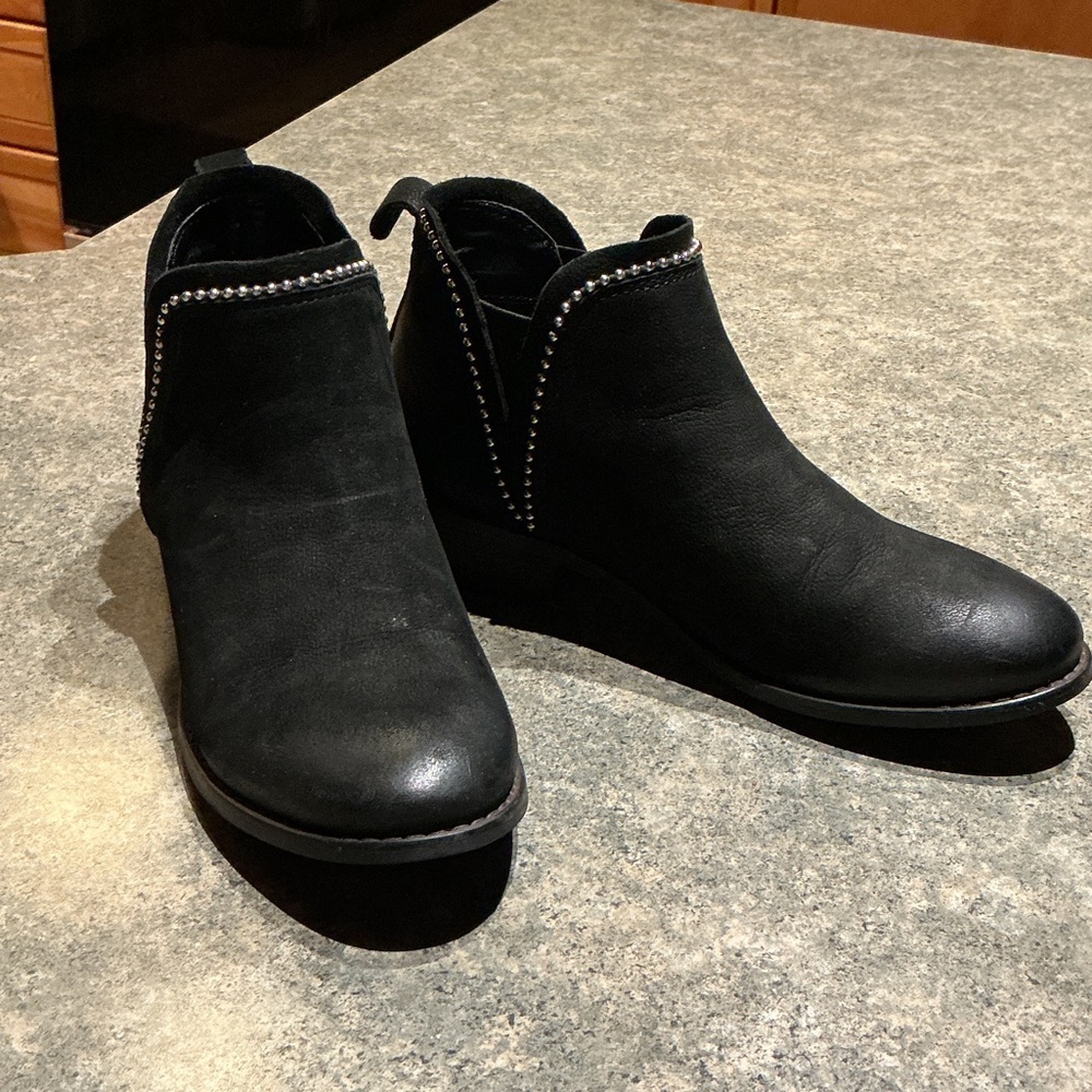 Steve Madden Black Ankle Booties with Silver Studs micro suede